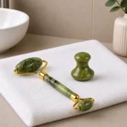 Rituel visage fraîcheur de jade en pierre véritable pour dégonfler et réveiller