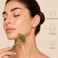 Rituel visage fraîcheur de jade en pierre véritable pour dégonfler et réveiller