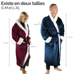 Robe de chambre polaire bleu - L/XL