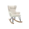 Rocking chair enfant en tissu effet peau de mouton blanc shaun