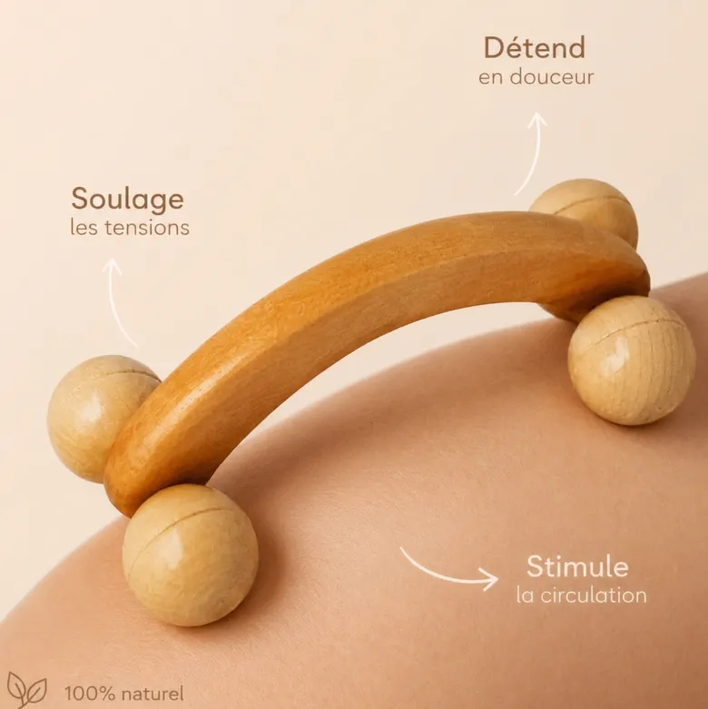 Roue de massage en bois