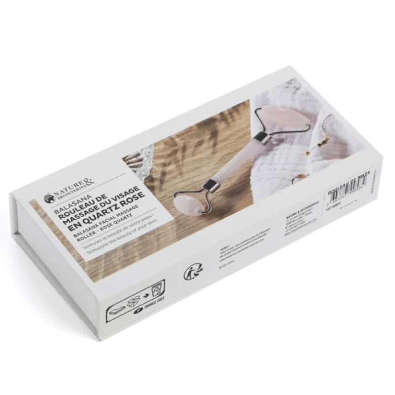 Rouleau de massage visage quartz rose