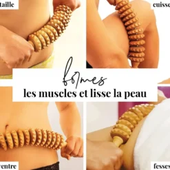 Rouleau massage cellulite masseur bois