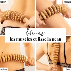 Rouleau massage cellulite masseur bois
