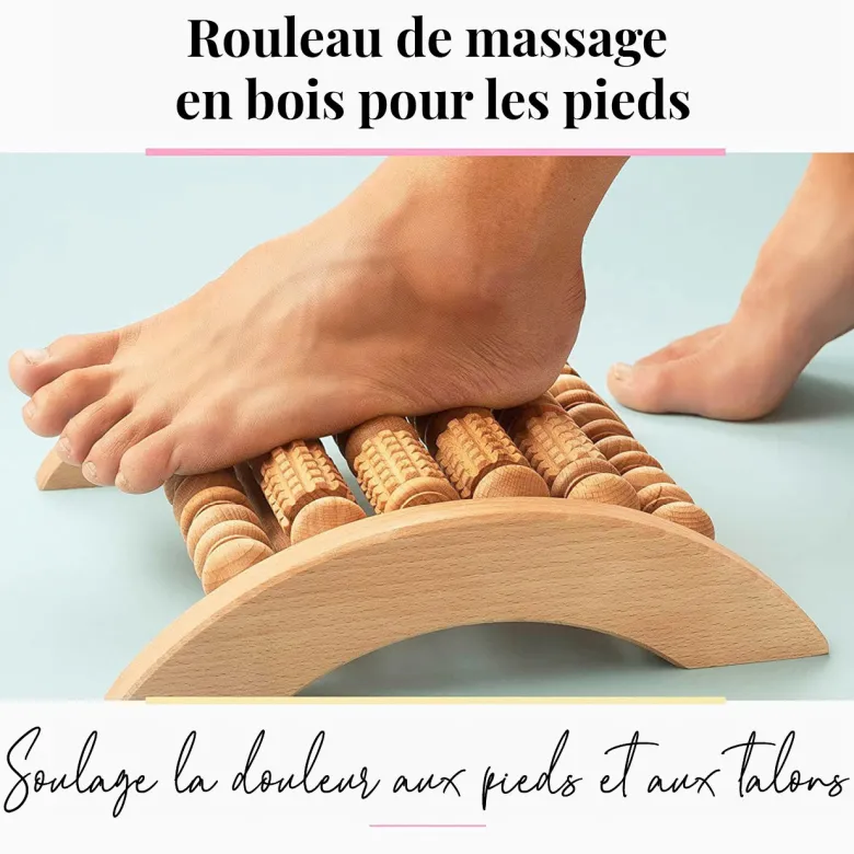 Rouleau massage pour pied masseur bois