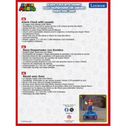 Réveil avec veilleuse super mario en 3d