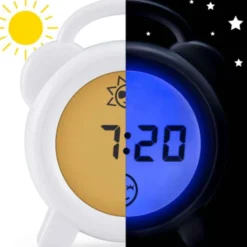Réveil éducatif et veilleuse sleeptrainer blanc