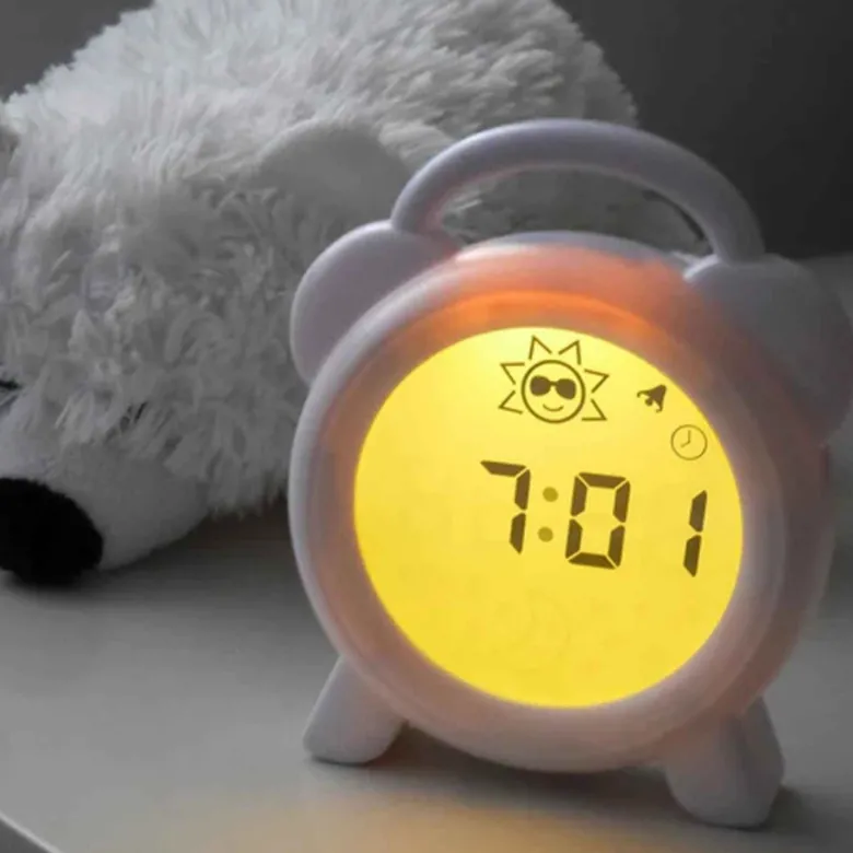 Réveil éducatif et veilleuse sleeptrainer blanc
