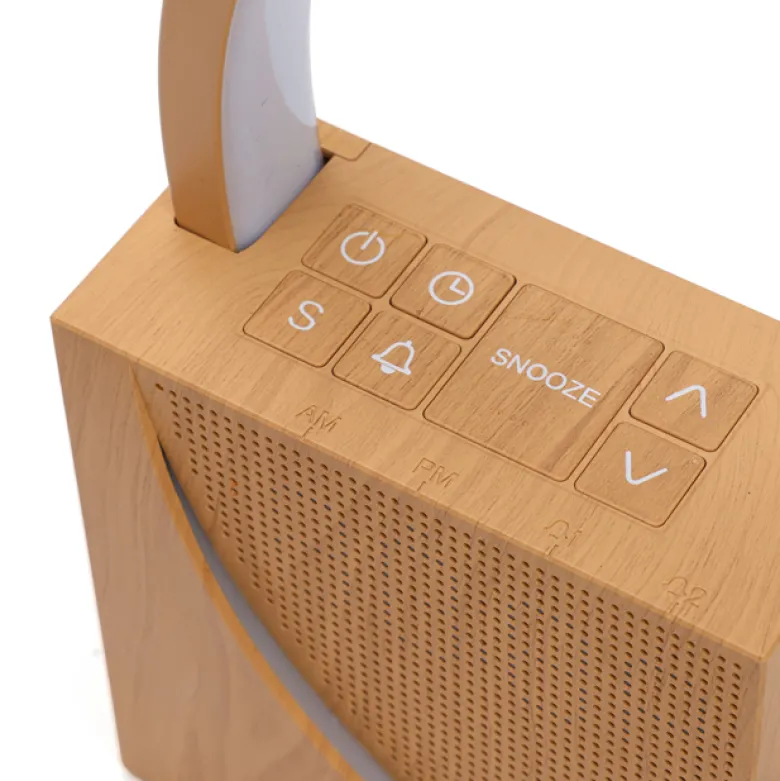 Réveil lampe tactile bruits blancs effet bois