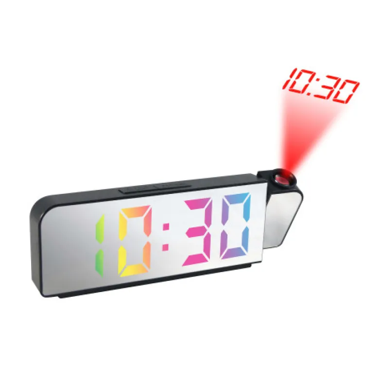 Réveil-projecteur miroir multicolore