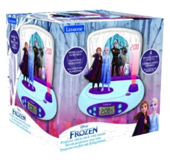 Réveil projecteur reine des neiges avec anna et elsa en 3d
