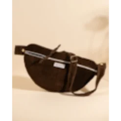 Sac banane à langer kimi velour chocolat