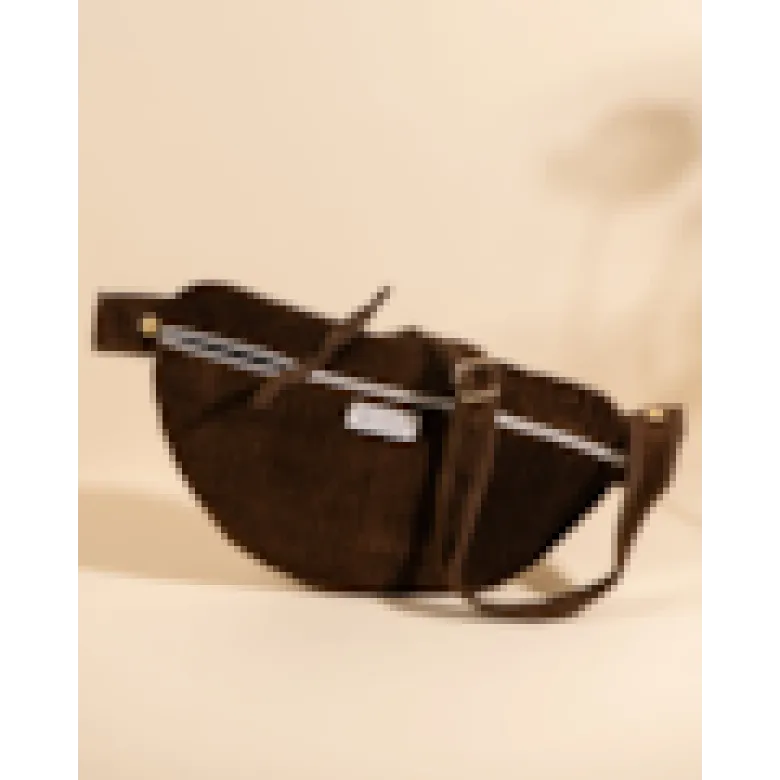 Sac banane à langer kimi velour chocolat