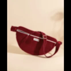 Sac banane à langer kimi velours lie de vin