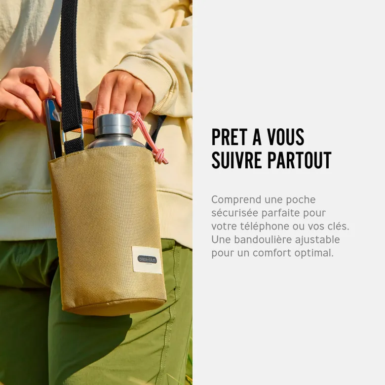 Sac à bouteille isotherme-beige-avec poche sécurisé Beige
