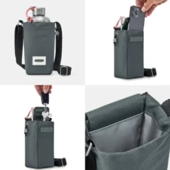 Sac à bouteille isotherme-gris-avec poche sécurisé Gris