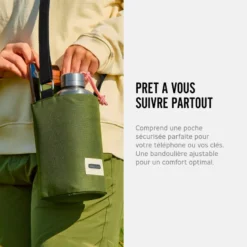 Sac à bouteille isotherme-olive-avec poche sécurisé Olive