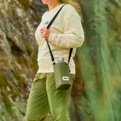 Sac à bouteille isotherme-olive-avec poche sécurisé Olive