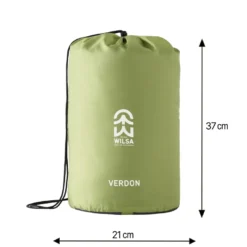 Sac de couchage loisir verdon confort gris et vert droit
