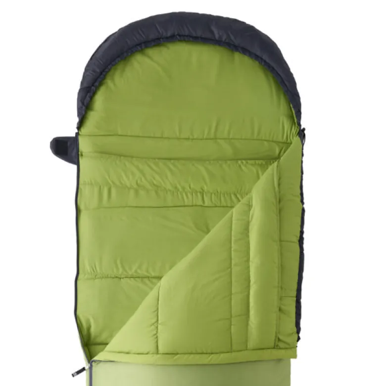 Sac de couchage loisir verdon confort gris et vert droit