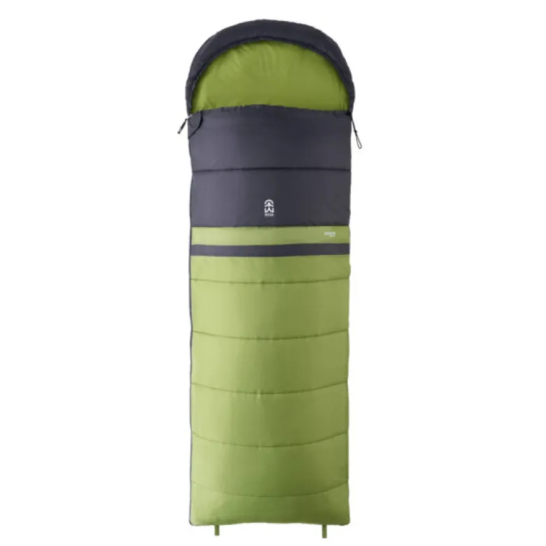 Sac de couchage loisir verdon confort gris et vert droit