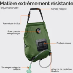 Sac de douche solaire - 20 l