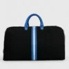 Sac de voyage upcyclé johner – bandes cobalt & blanc, éco-responsable