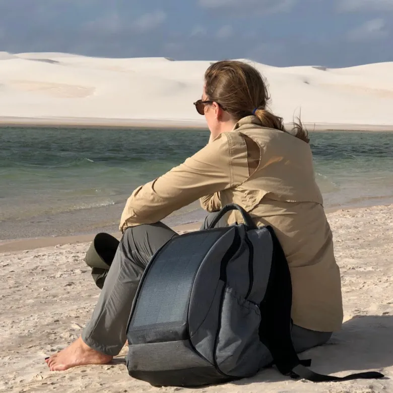 Sac à dos avec panneau solaire puissant