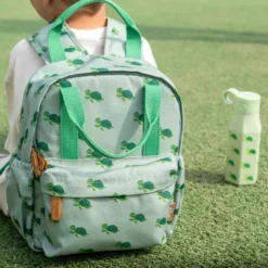 Sac à dos en matière recyclée & gourde souple - ensemble rentrée - tortue