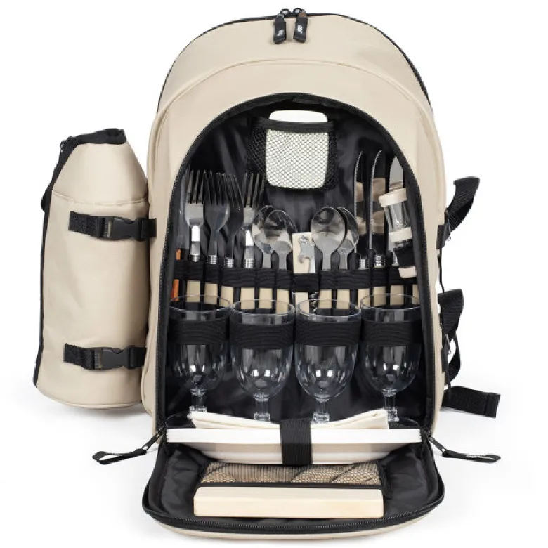 Sac à dos isotherme pique-nique beige 4