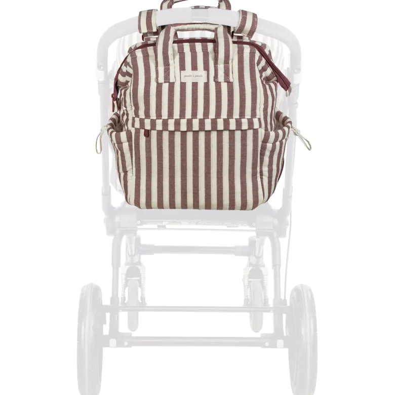 Sac à dos à langer cherry rayé