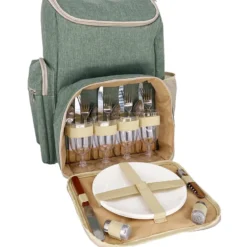 Sac à dos pique-nique vert kaki 4p