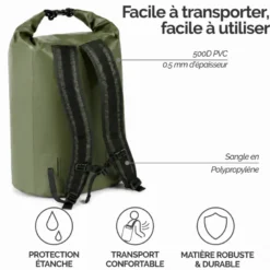 Sac à dos étanche réglable pour sport 55l