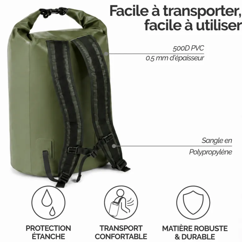 Sac à dos étanche réglable pour sport 55l