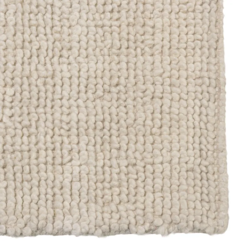 Sacha - tapis rectangulaire 200x290cm en laine bouclée couleur beige