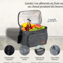 Sac isotherme 16 l - gris