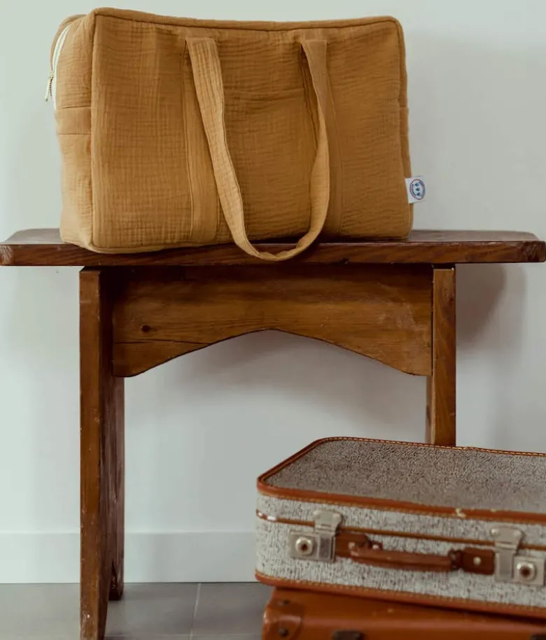 Sac à langer double gaze camel