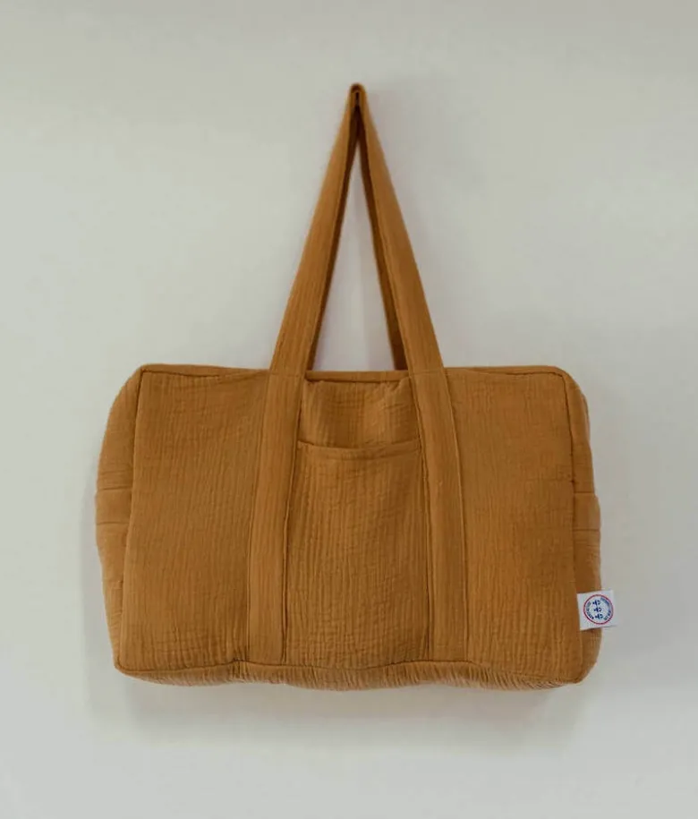 Sac à langer double gaze camel