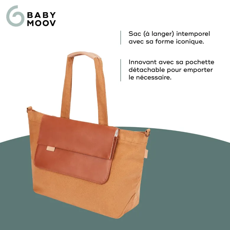 Sac à langer tote bag tendance fancy Marron