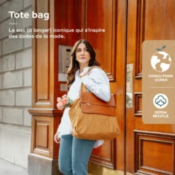 Sac à langer tote bag tendance fancy Marron