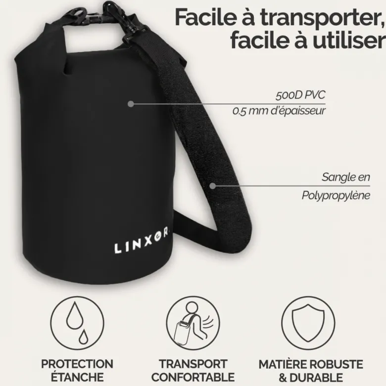 Sac étanche réglable pour sport 5l