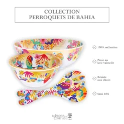 Saladier profond perroquets 25 cm