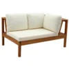 Salon de jardin d'angle 6 places en bois massif beige naturel belize