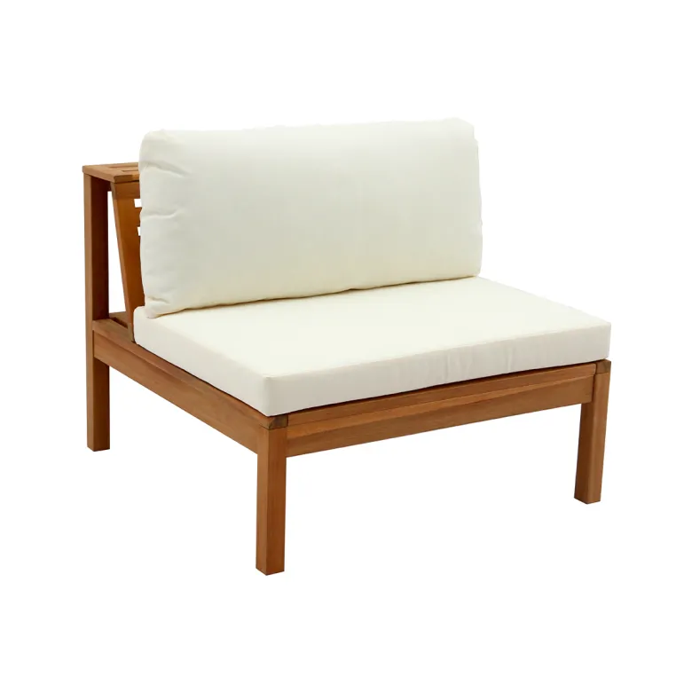 Salon de jardin d'angle 6 places en bois massif beige naturel belize