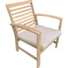 Salon de jardin en acacia 4 places goa - coussins sable