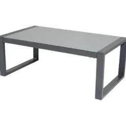 Salon de jardin ibiza en tissu gris 4 places - aluminium anthracite