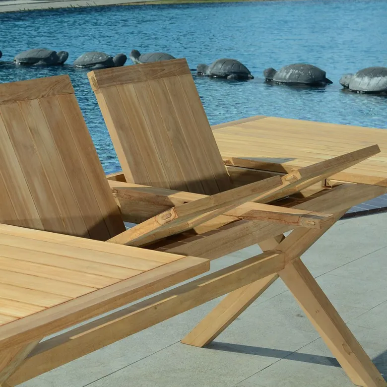Salon de jardin teck alexandrie 10 place