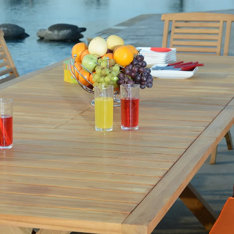 Salon de jardin teck alexandrie 10 place