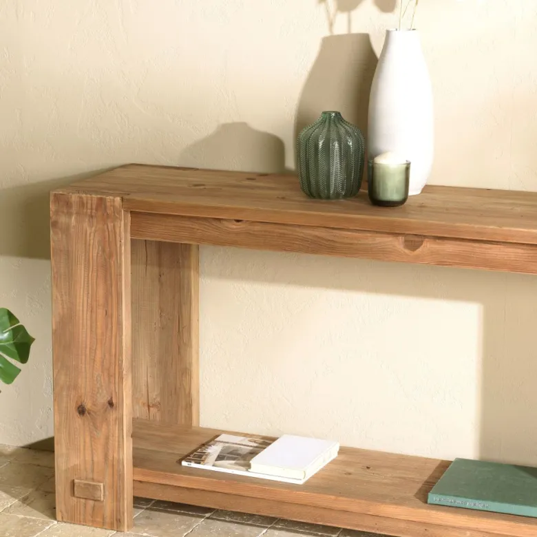 Sandy - console bois 150x40cm bois pin recyclé