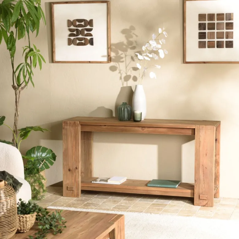 Sandy - console bois 150x40cm bois pin recyclé